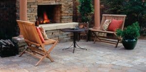 Belgard pavers - patio with fireplace