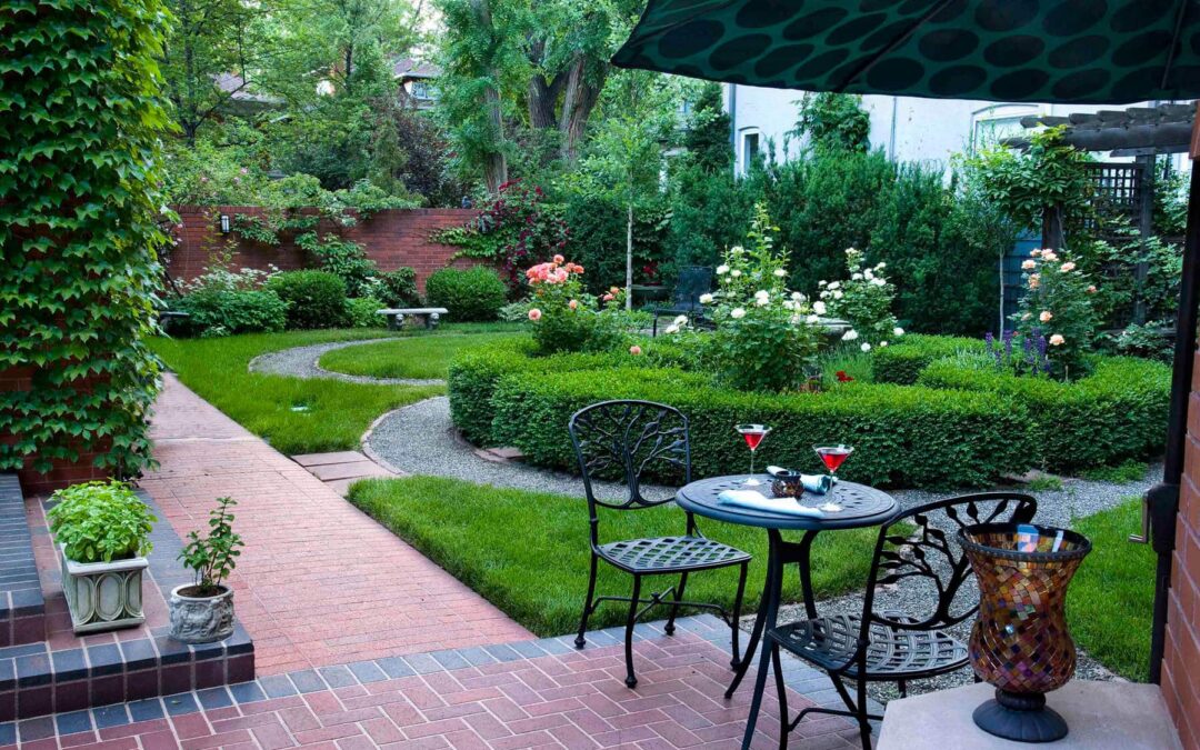 Gardens getting attention: A lush “knot” garden in Denver flowers this spring.