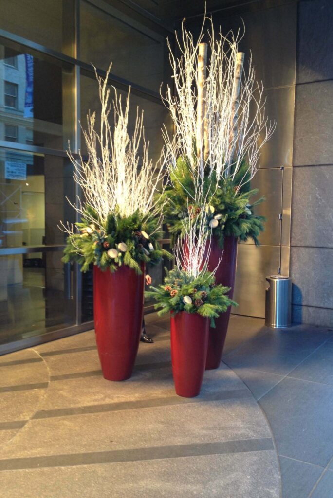 outdoor holiday planter