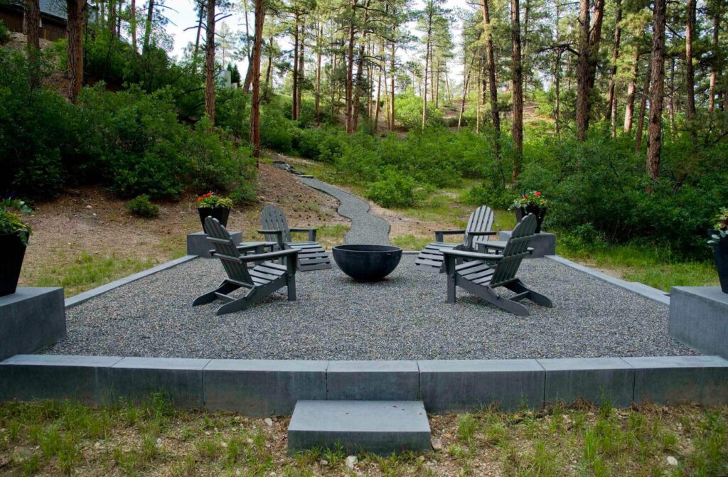 after multi level hardscaping retaining wall construction