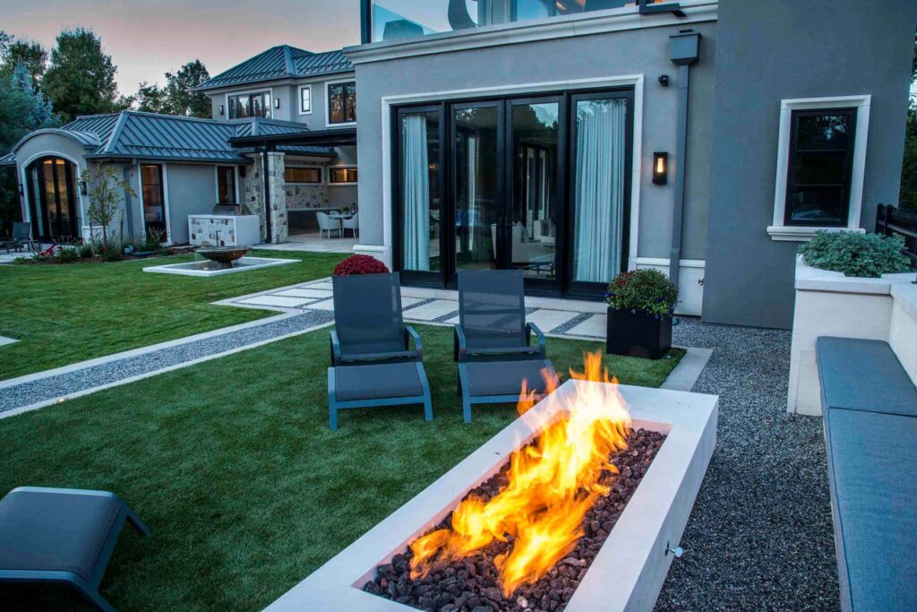 architectural clean line planting design flat lot