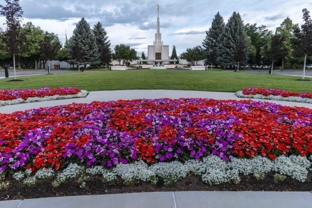 architectural outdoor lighting design sacred grounds dusk