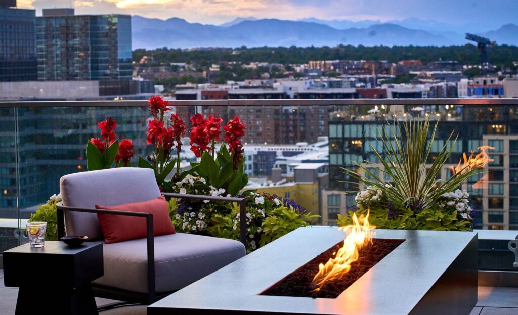 architectural planter boxes downtown denver luxury terrace
