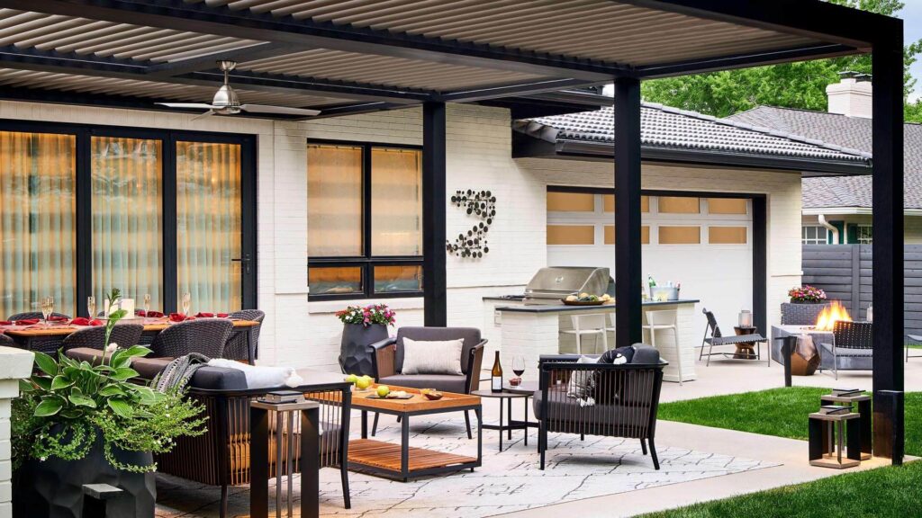 bonnie brae modern makeover outdoor fireplace seating