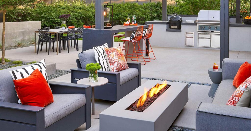 custom concrete paver patio installation urban backyard