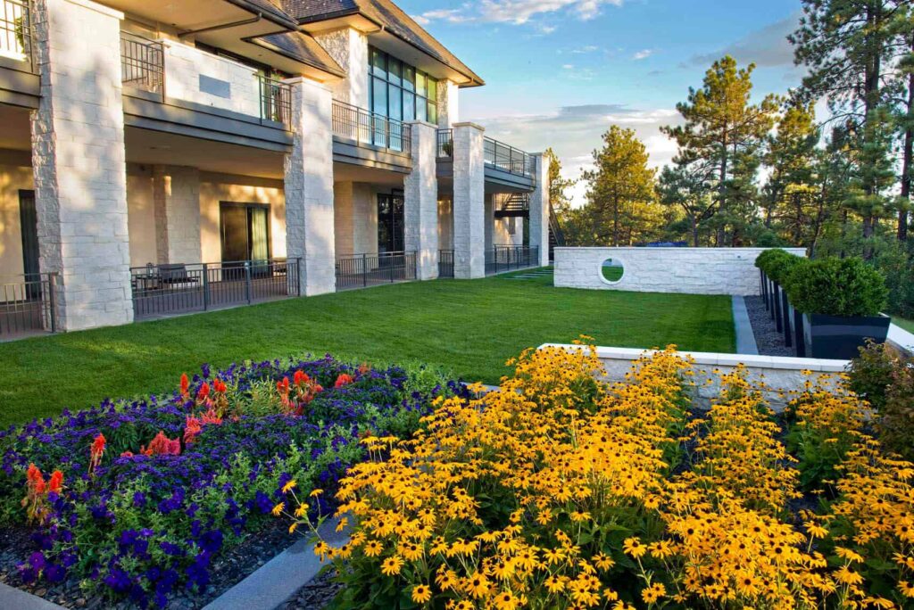 custom flagstone patio fire feature install denver