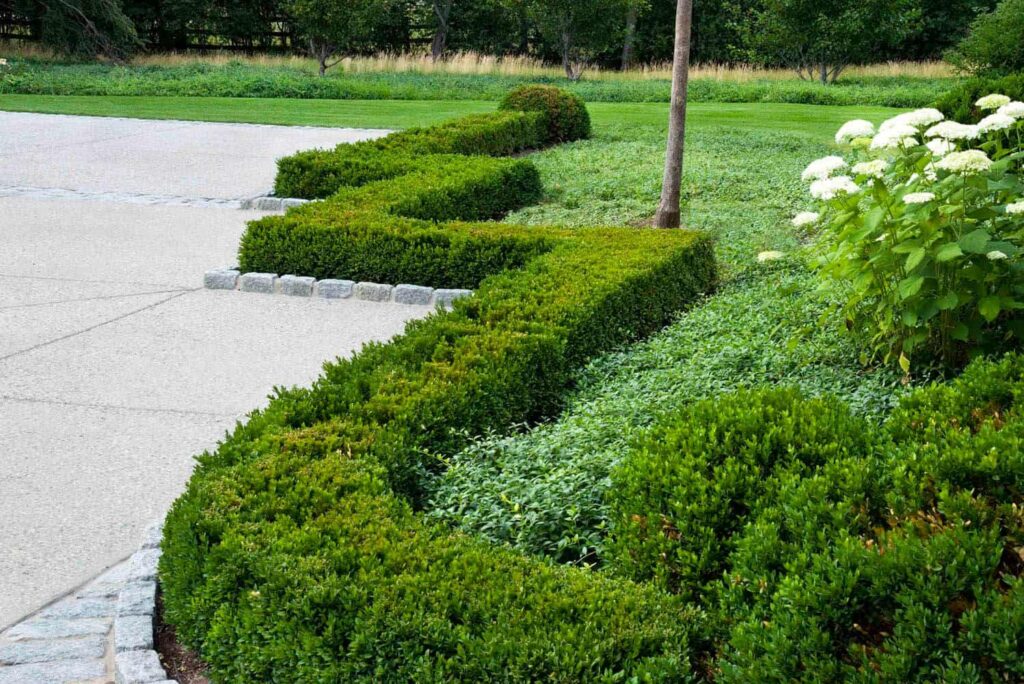 custom stone masonry retaining wall formal garden terracing