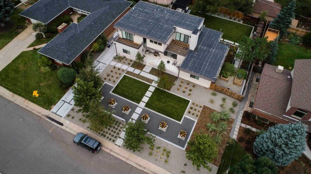 evening landscape lighting zen retreat fire feature focus