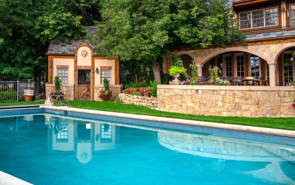 full view charming landscape architecture traditional home