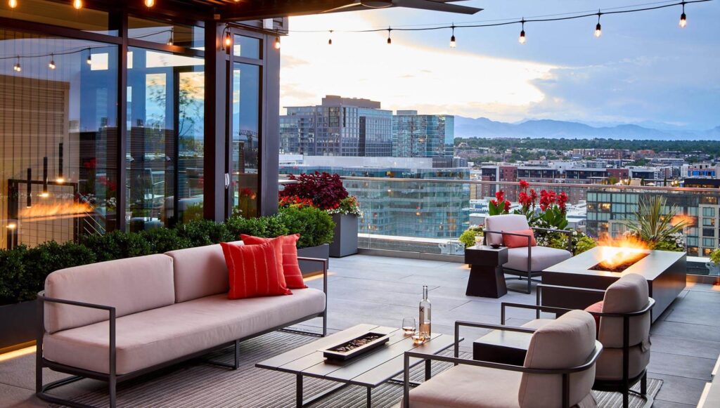 high end condo rooftop terrace lighting system installation