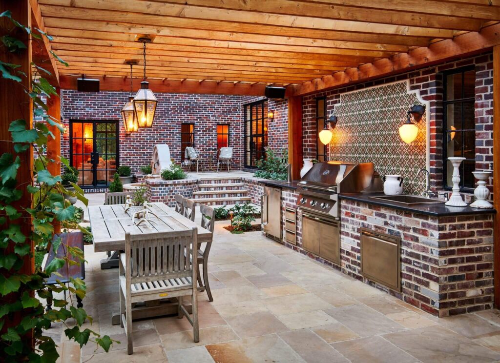 historic garden design symmetrical planting fountain feature