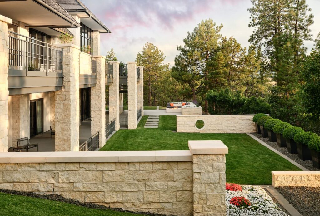 install fire bowl feature near retaining wall co