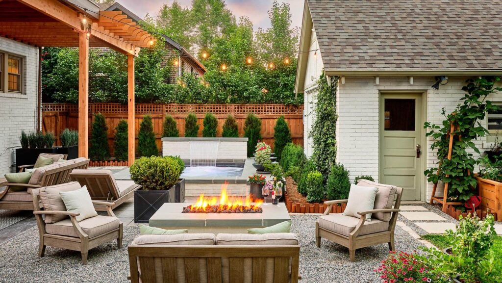 luxury hot tub installation small urban backyard wash park