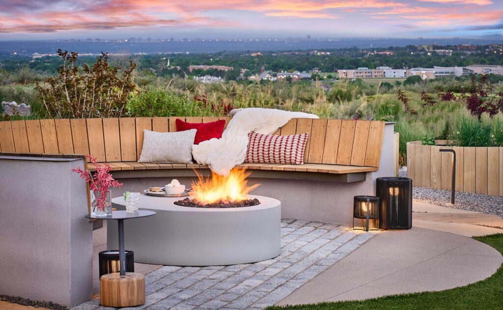 luxury outdoor television entertainment area view