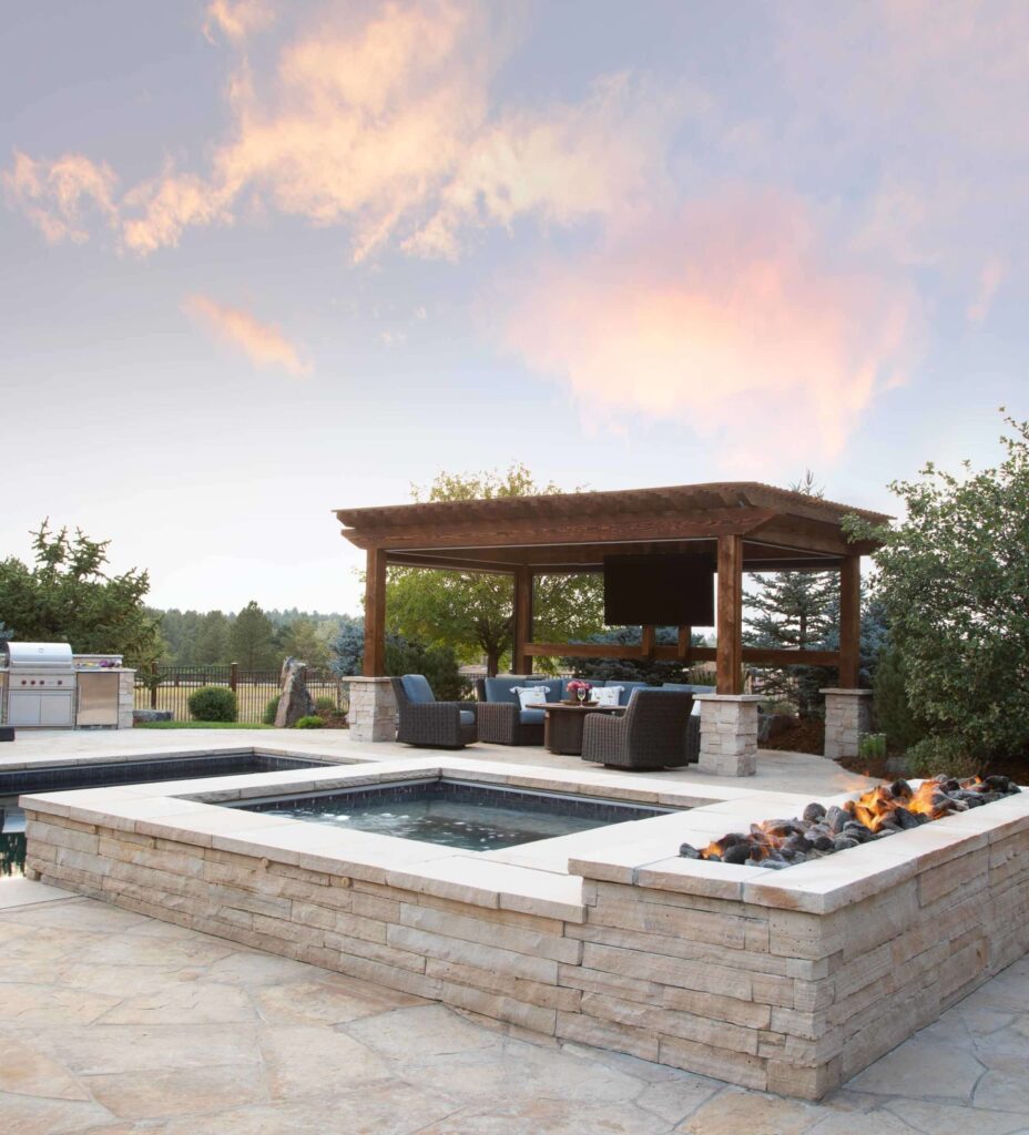 modern rectangular inground pool patio installation denver
