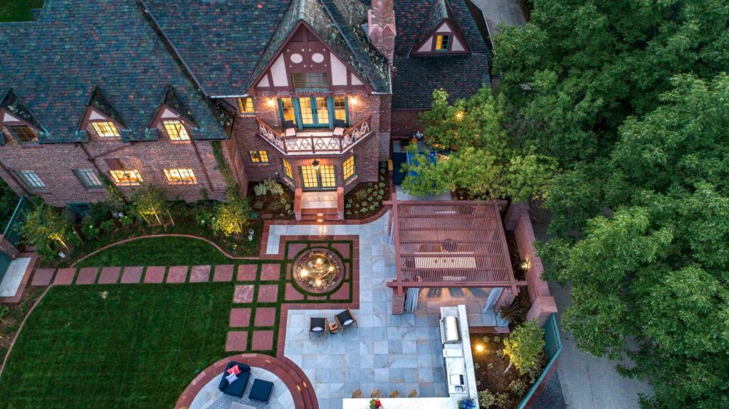 opulent estate landscape architecture symmetrical gardens