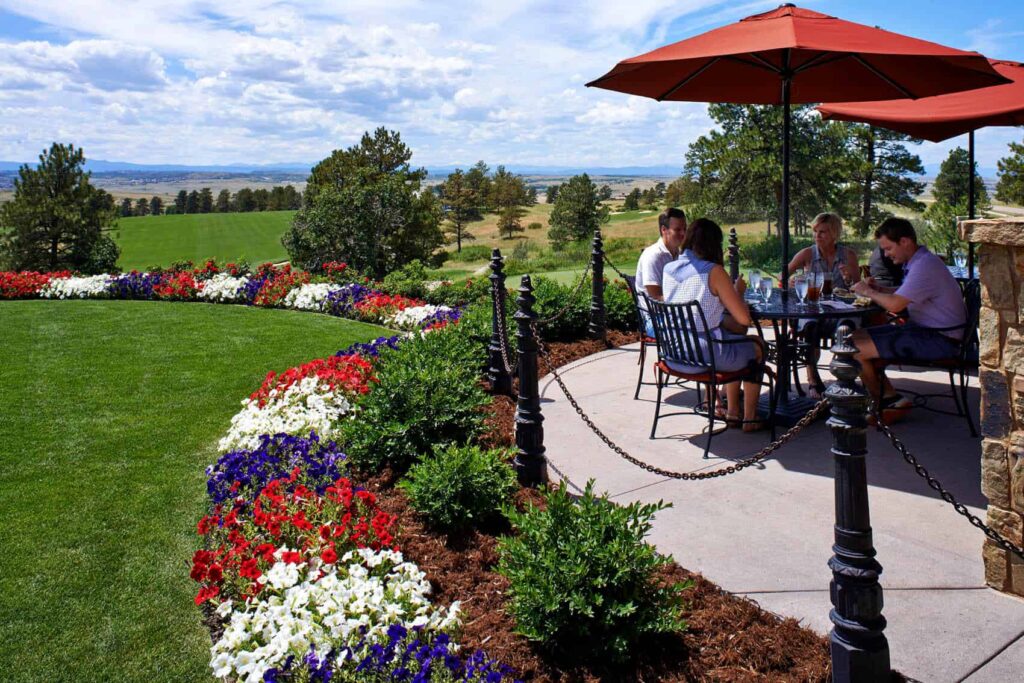 outdoor dining area clubhouse patio seating resort design
