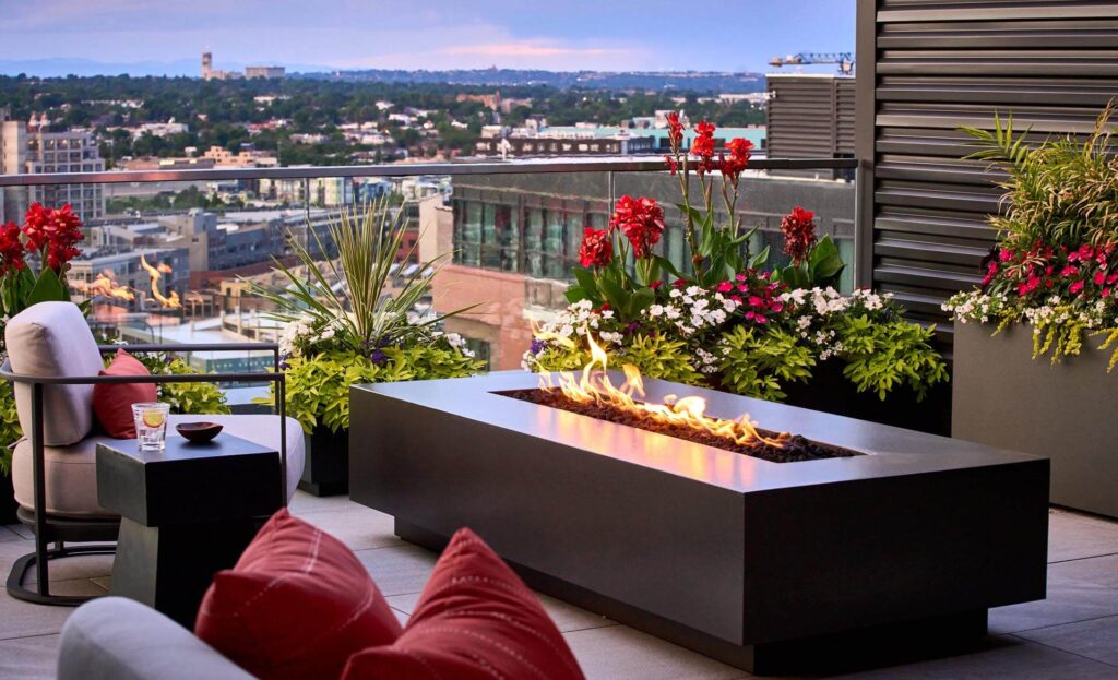 rockies doubleheader urban terrace outdoor kitchen area
