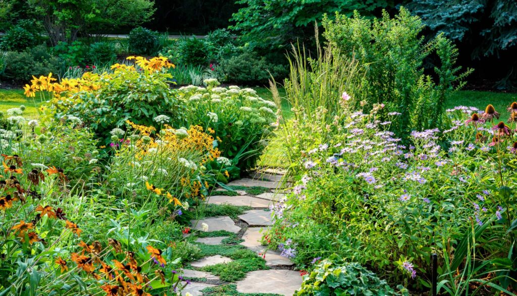 traditional brick walkway path to front door home