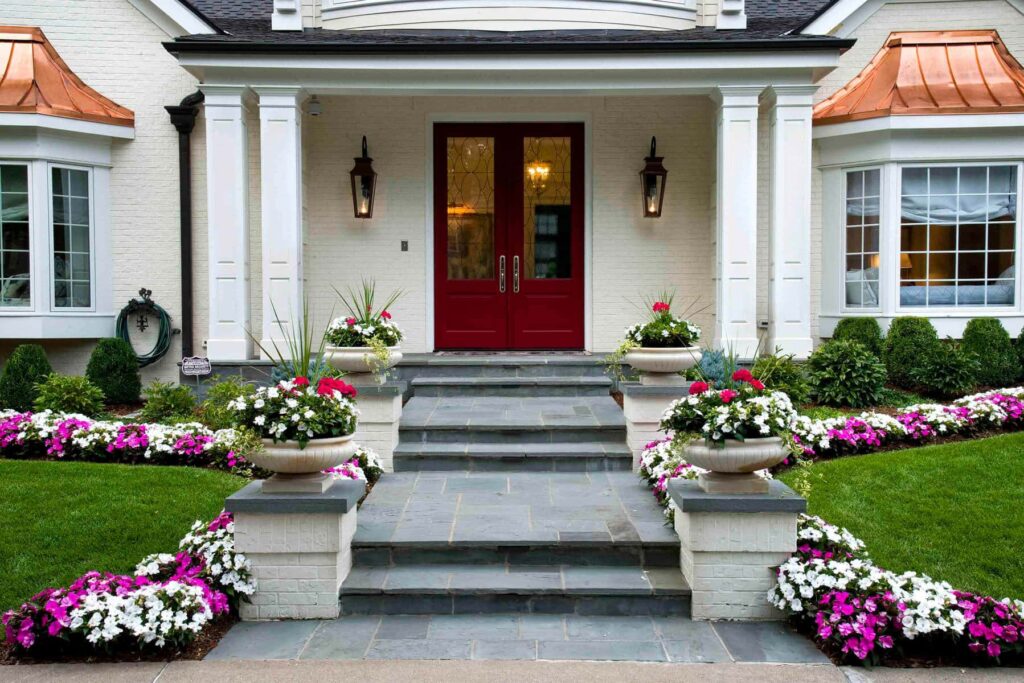 traditional flagstone patio installation historic denver home