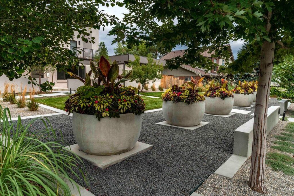 tranquil custom fire feature small space zen garden