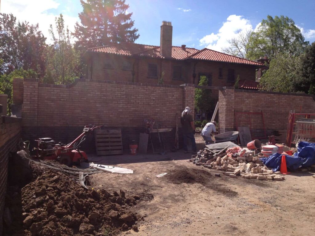 york street before dated walkway patio demolition